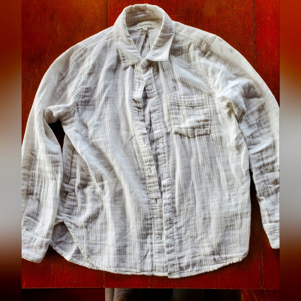 Thread & Supply, Small, White Cotton Button Down